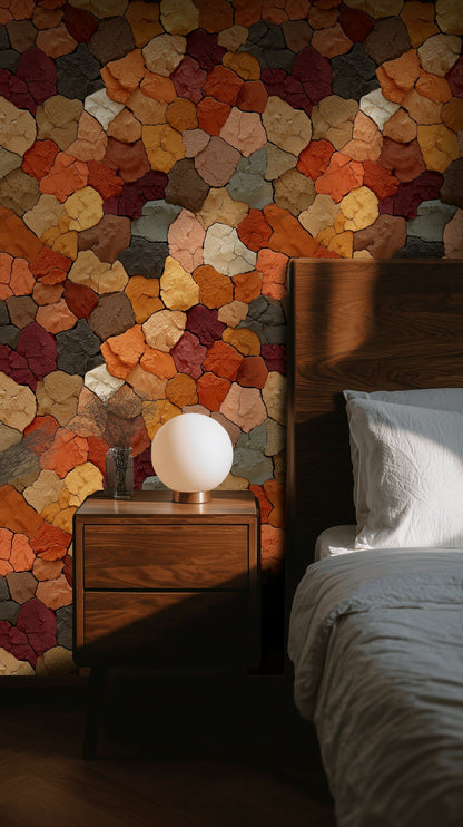 Earthy Terracotta Textured Abstract Wallpaper