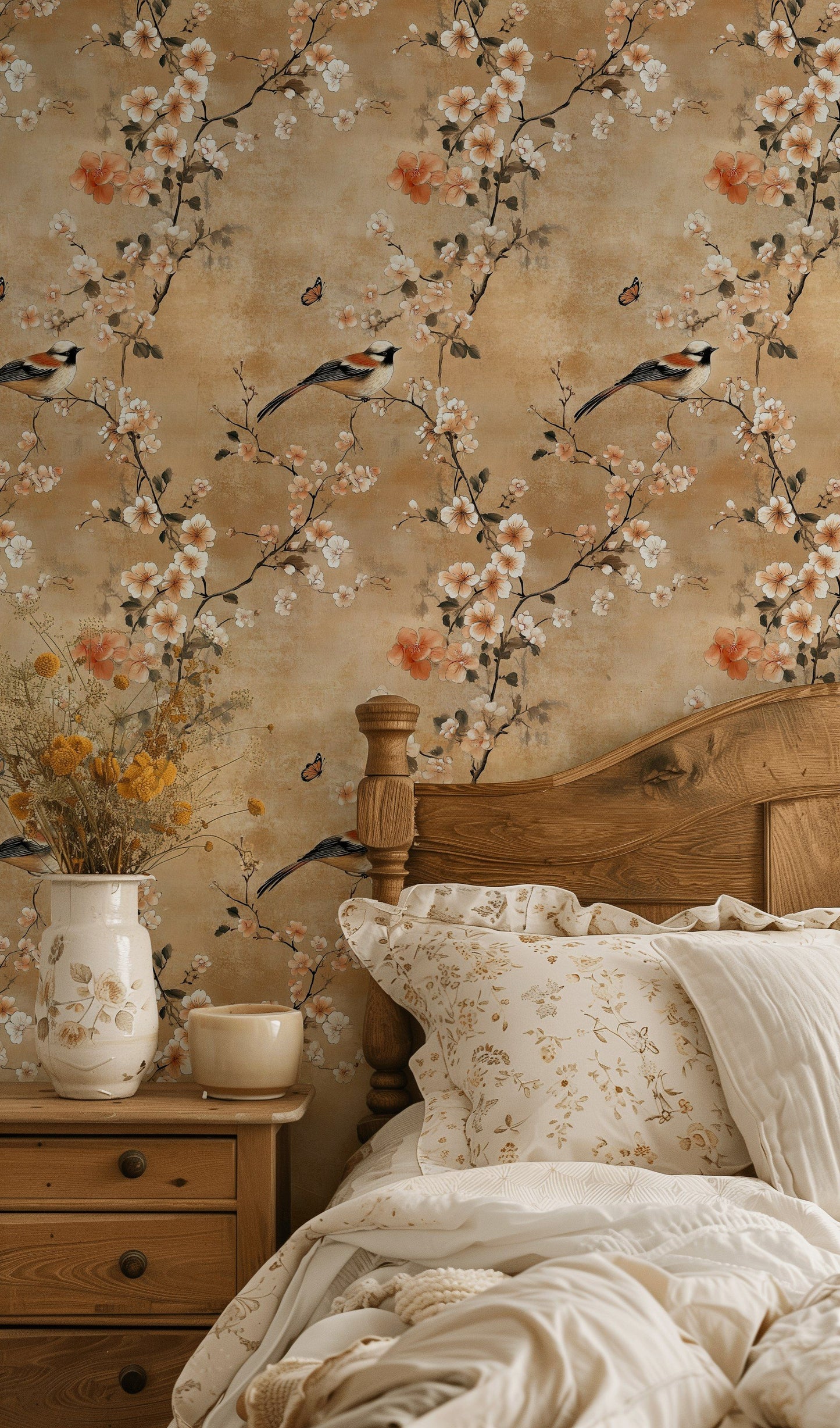 Bird Wallpaper Blossom Nature Wall Mural