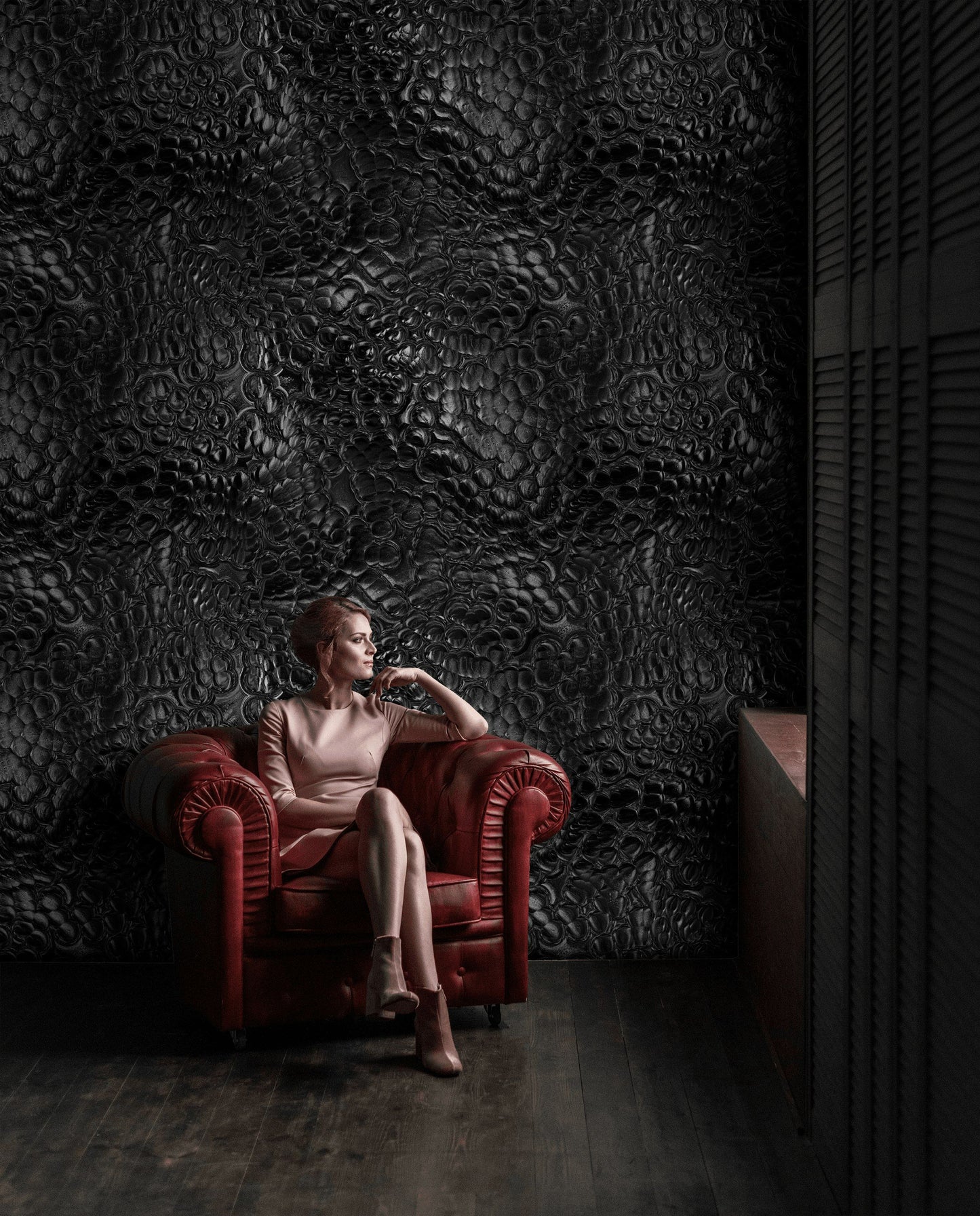 Black Snake Skin Wallpaper Black Texture  Wall Mural