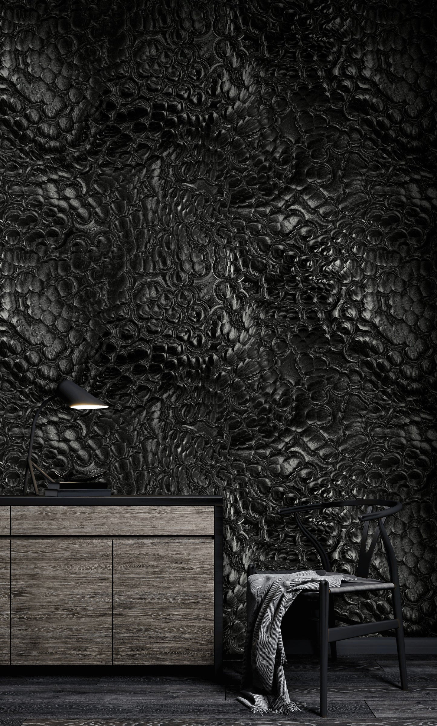 Black Snake Skin Wallpaper Black Texture  Wall Mural