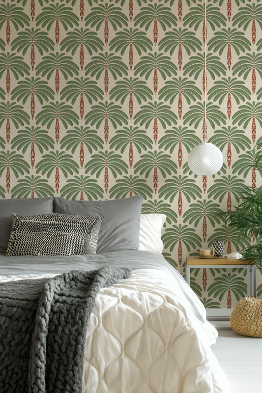 Tropical Palm Wallpaper Vintage Leaf Retro Tree Wall Decor