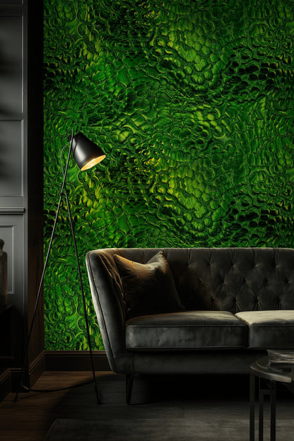 Emerald Green Abstract Textured Wallpaper