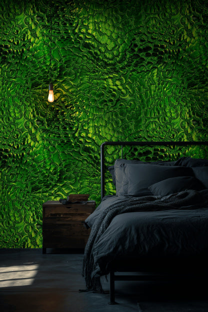 Emerald Green Abstract Textured Wallpaper