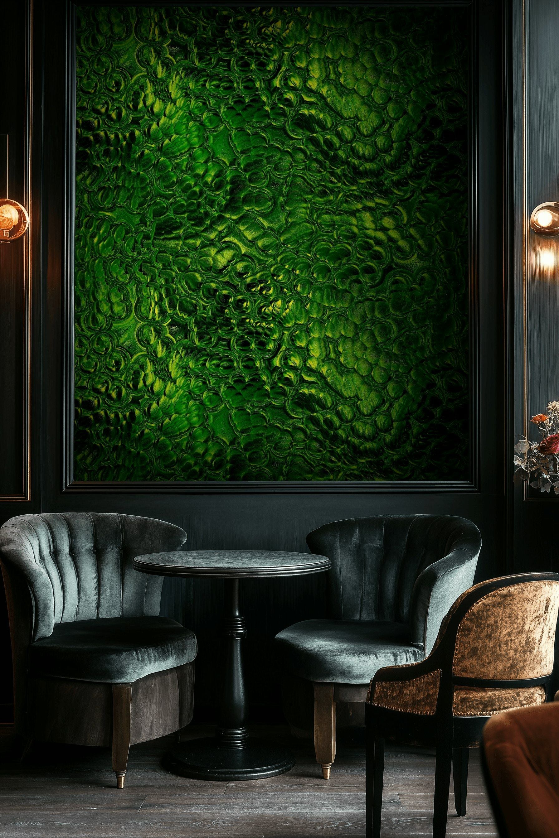 Emerald Green Abstract Textured Wallpaper