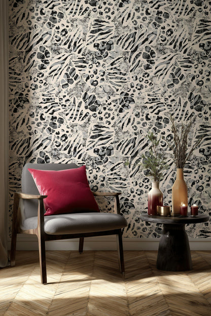 Monochrome Abstract Pattern Wallpaper
