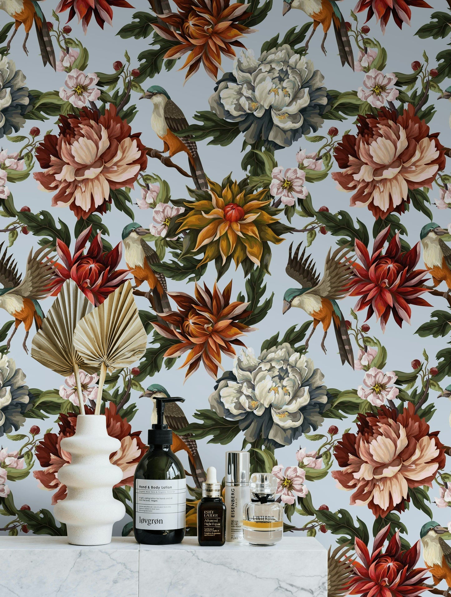 Floral Wallpaper Bird Botanical Wall Mural