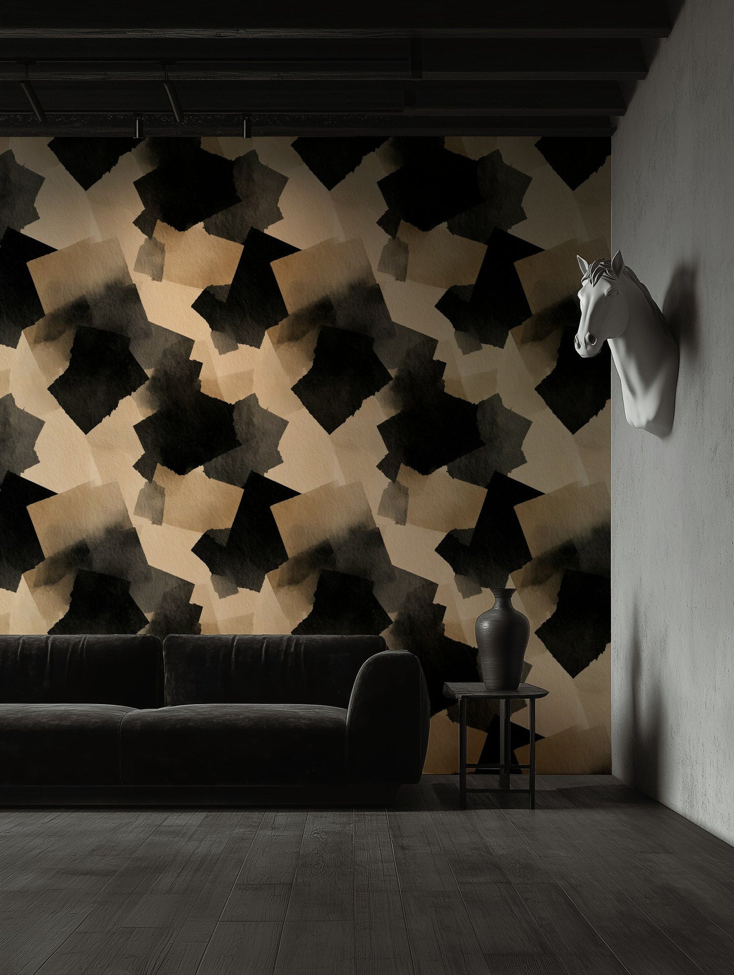 Abstract Geometric Wallpaper Removable Neutral Roll