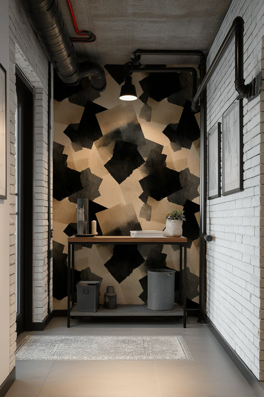 Abstract Geometric Wallpaper Removable Neutral Roll