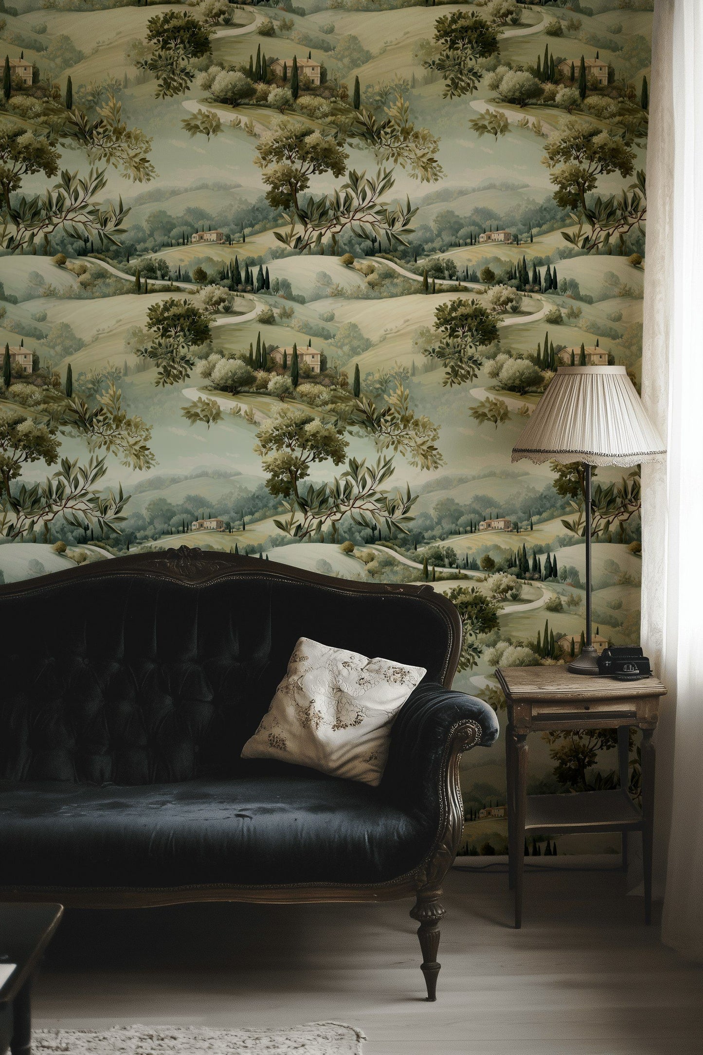 Tuscan Landscape Wallpaper Scenic Mural Countryside Wall Decor