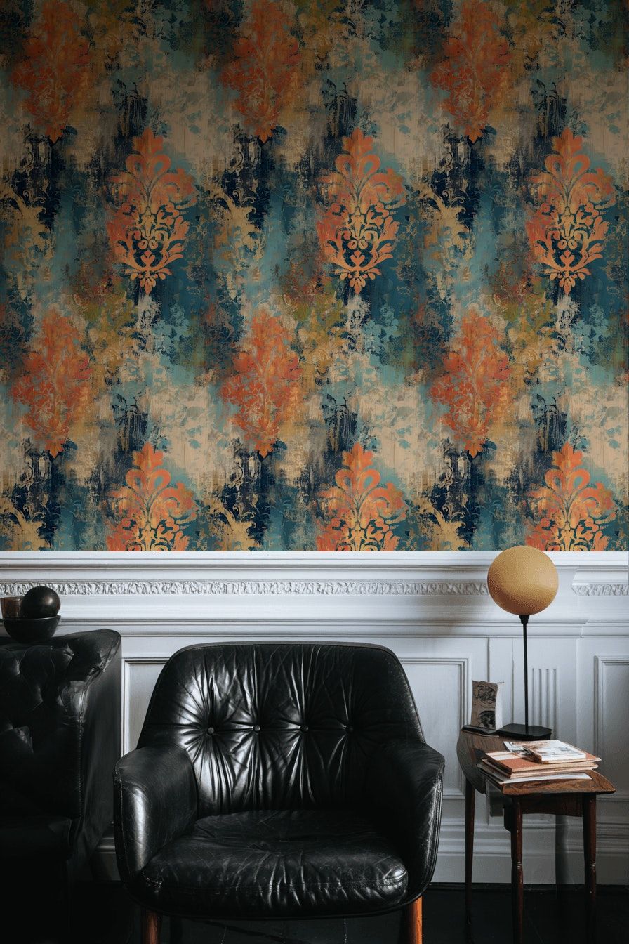 Wallpaper Abstract Damask Wallpaper Vintage Wall Mural