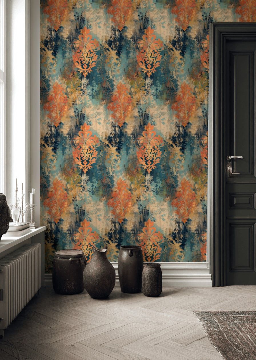 Wallpaper Abstract Damask Wallpaper Vintage Wall Mural