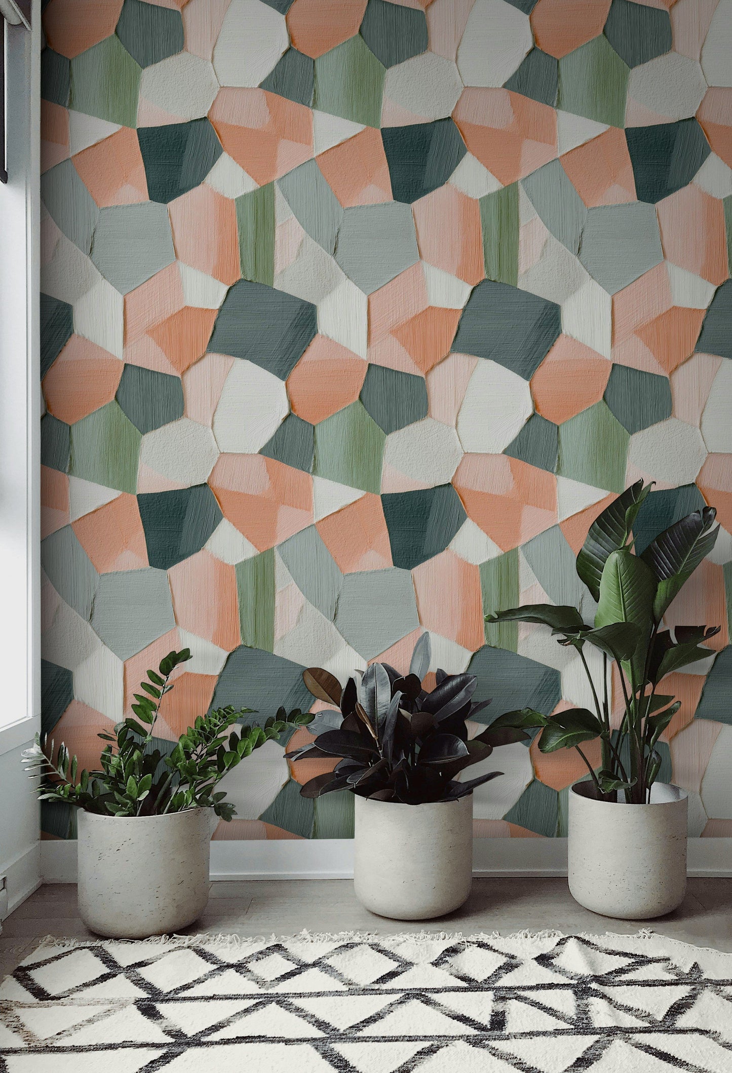 Soft Geometric Wallpaper Textured Abstract Modern Wall Mural