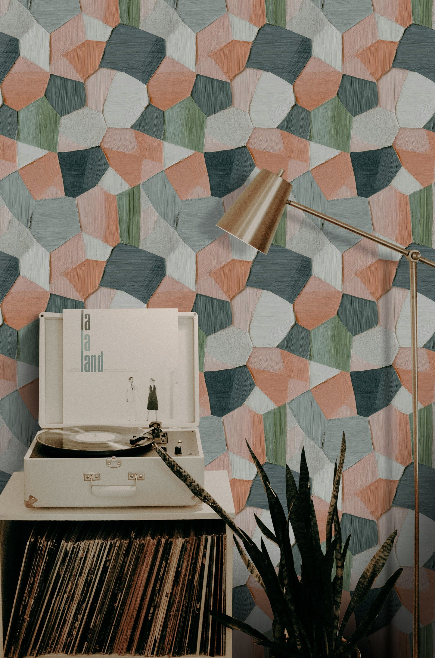 Soft Geometric Wallpaper Textured Abstract Modern Wall Mural