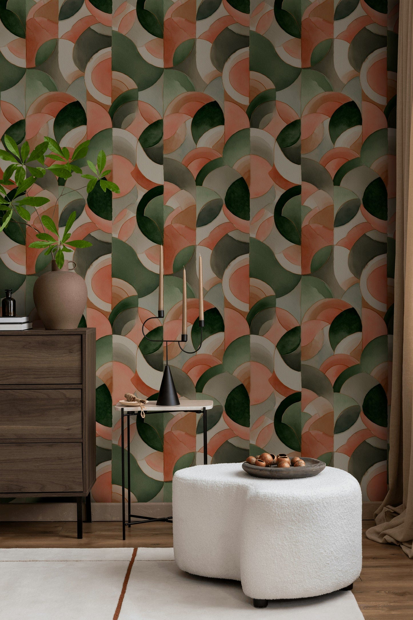 Abstract Watercolor Wallpaper Geometric Decorative Mural