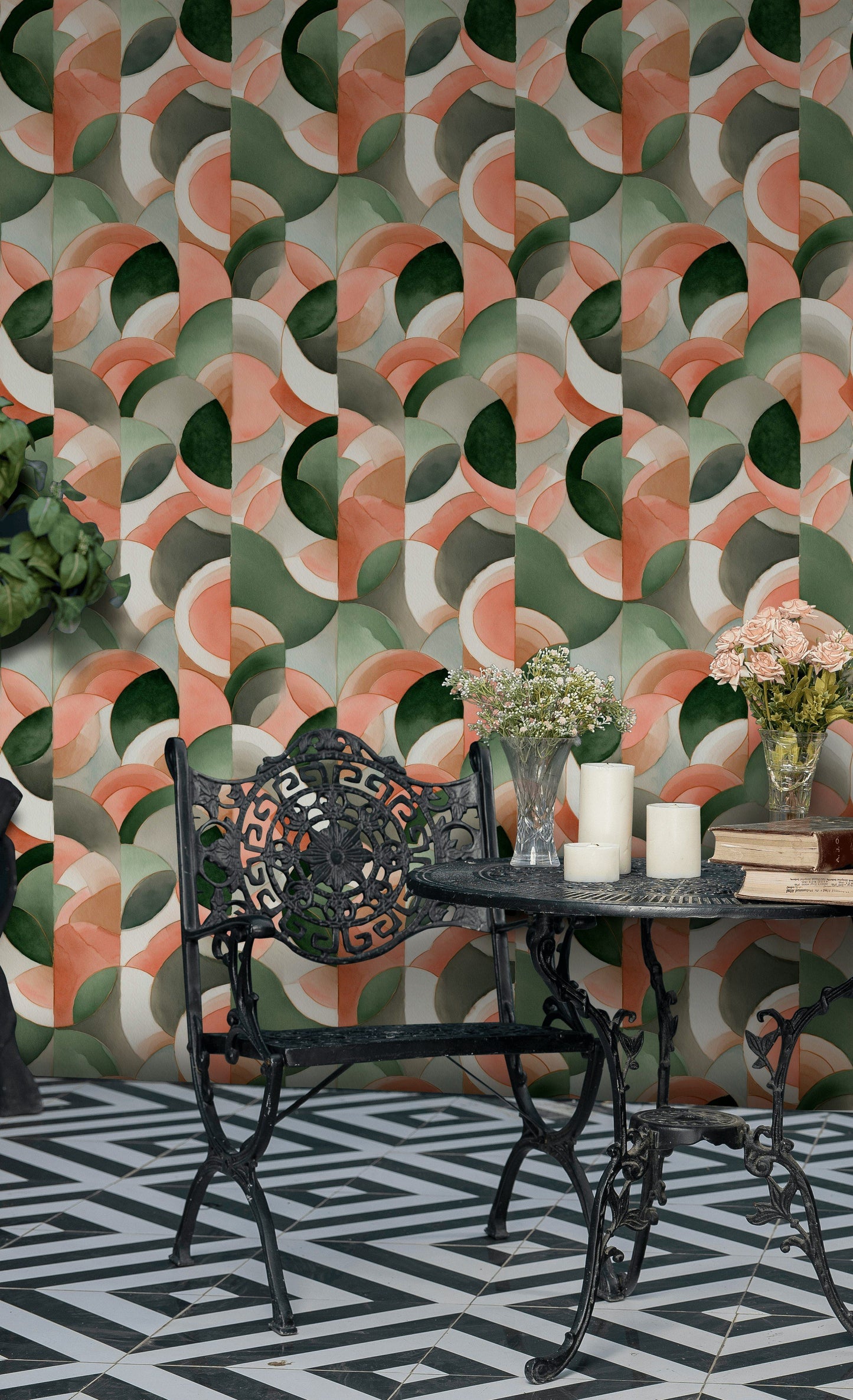 Abstract Watercolor Wallpaper Geometric Decorative Mural