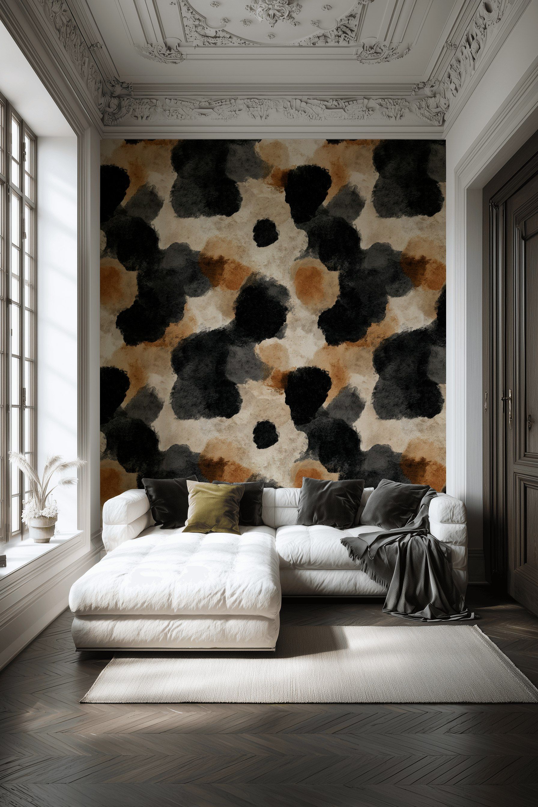 Earthy Tones Abstract Brushstroke Wallpaper