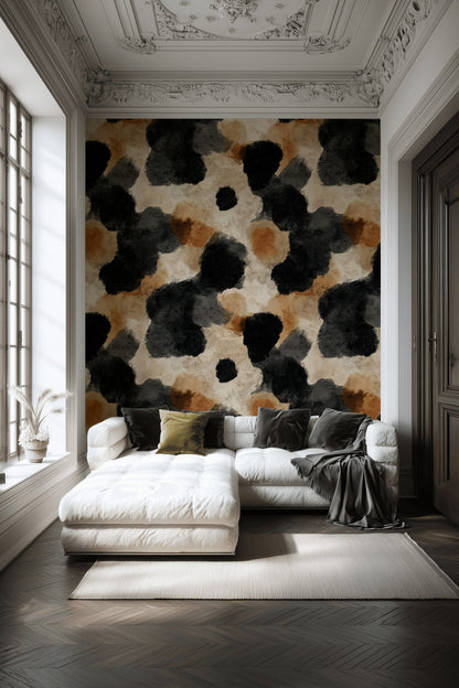 Earthy Tones Abstract Brushstroke Wallpaper