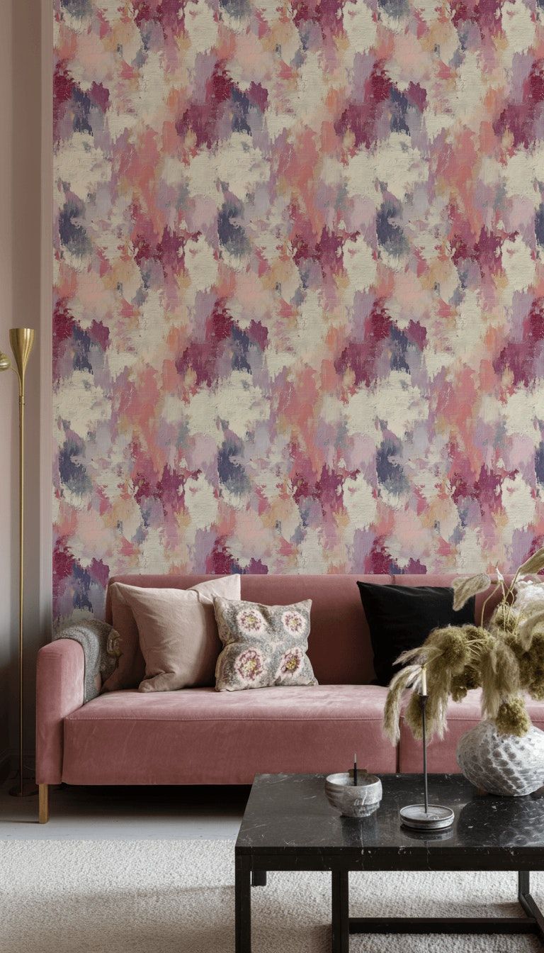 Pastel Abstract Brushstroke Pattern Wallpaper