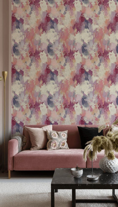 Pastel Abstract Brushstroke Pattern Wallpaper