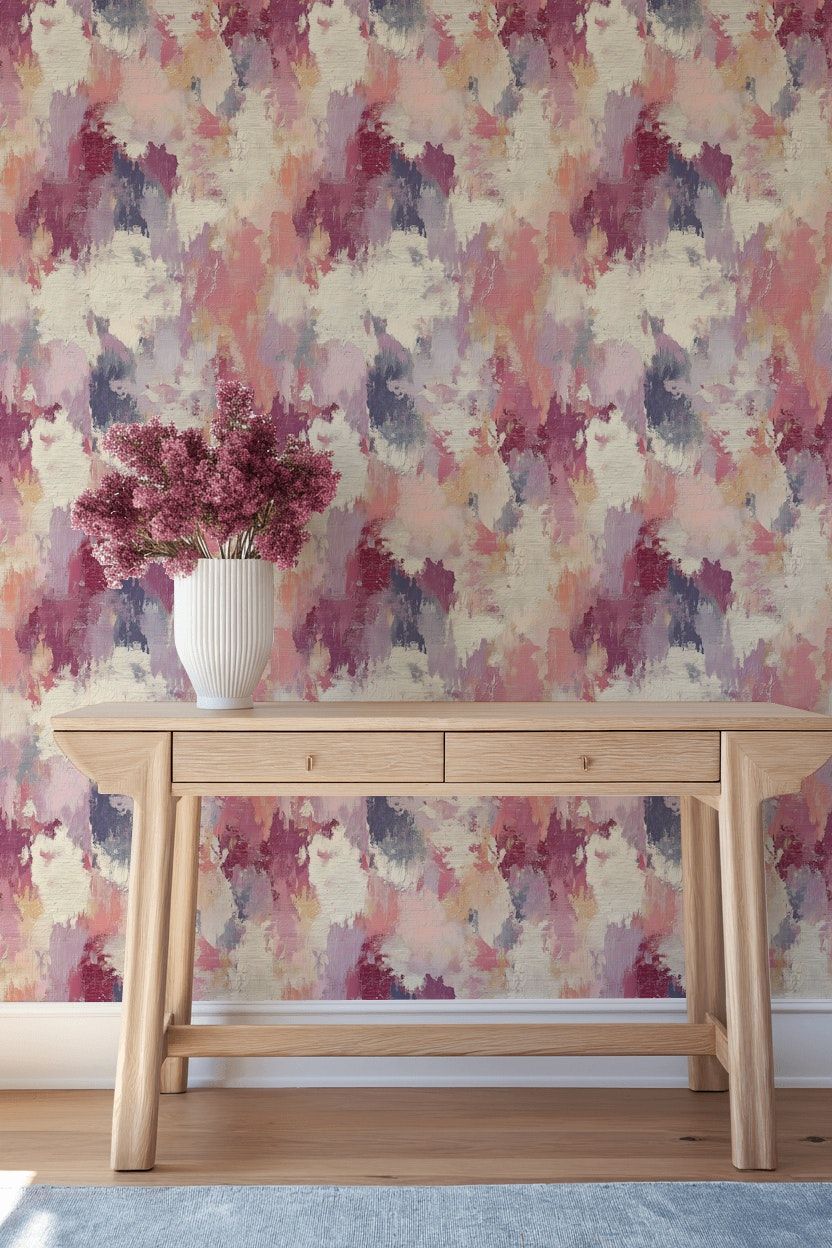 Abstract Wallpaper Pink Removable Wall Decor
