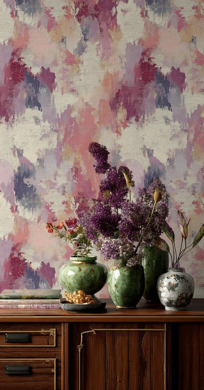 Pastel Abstract Brushstroke Pattern Wallpaper