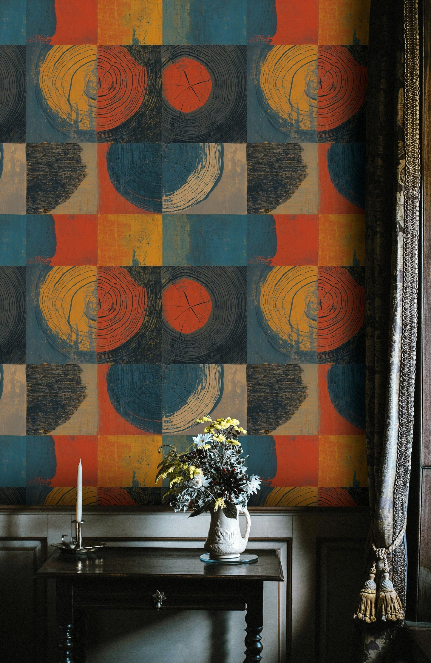 Retro Woodgrain Wallpaper Modern Removable Graphic Roll