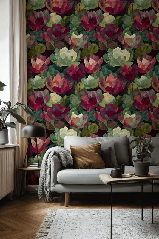 Floral Watercolor Wallpaper Botanical Rose Garden Wall Mural