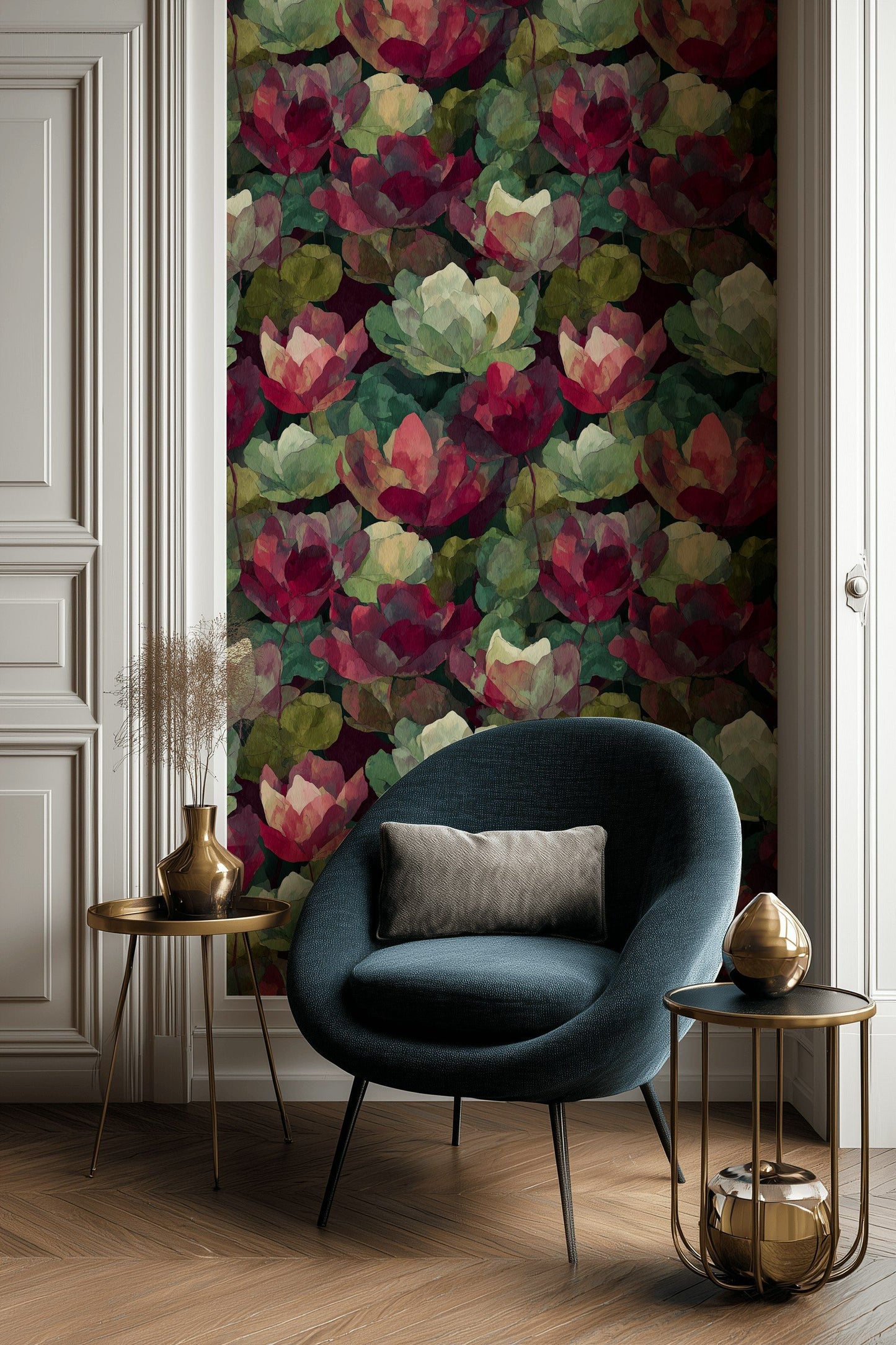 Floral Watercolor Wallpaper Botanical Rose Garden Wall Mural