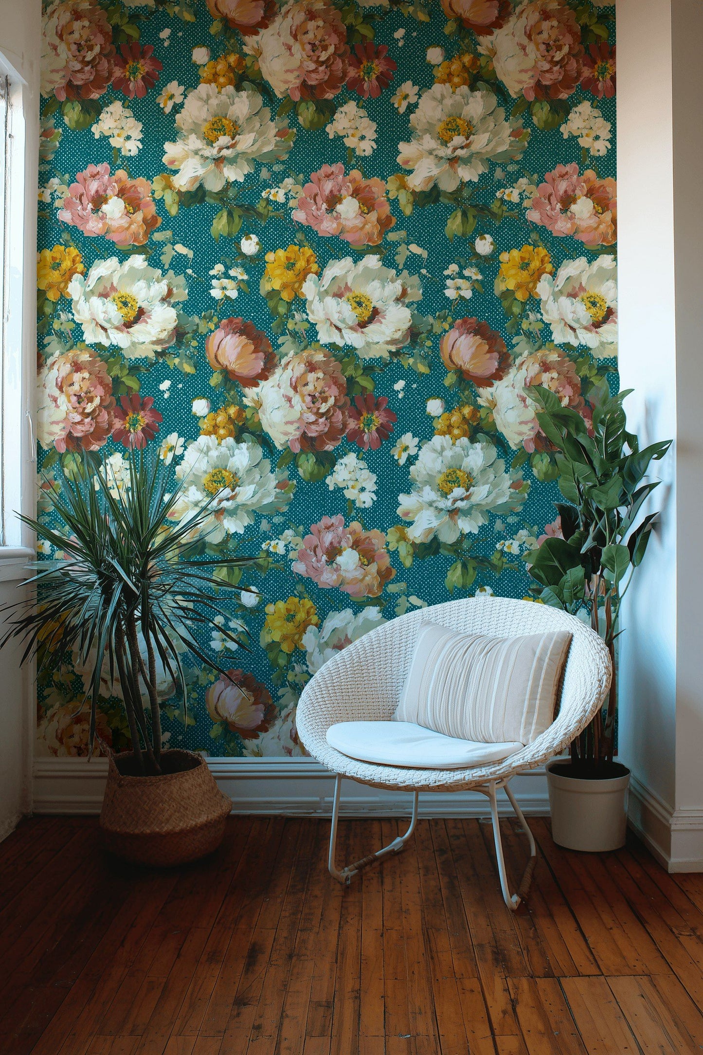 Vintage Floral Wallpaper Botanical Painterly Wall Mural