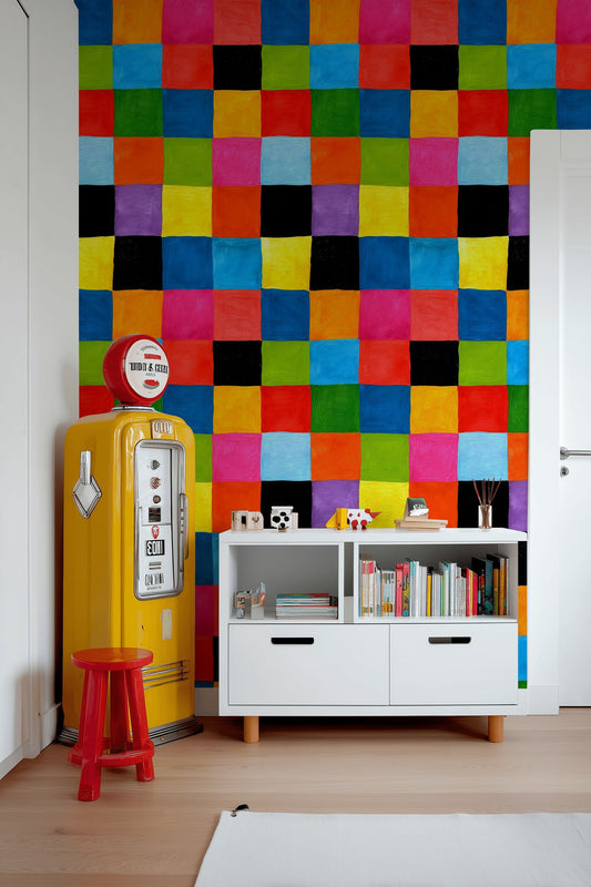 Color Block Wallpaper Geometric Modern Wall Mural