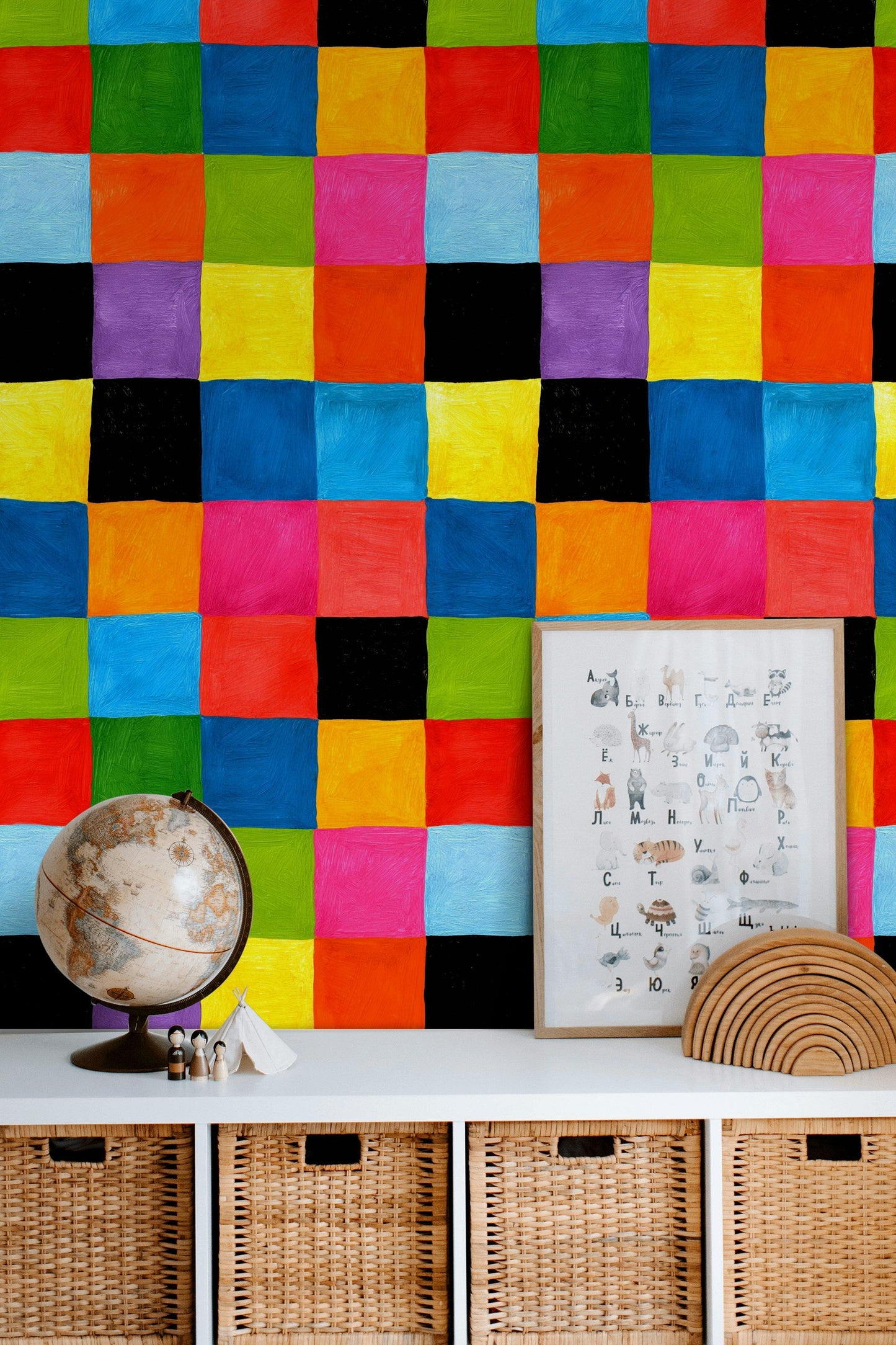Color Block Wallpaper Geometric Modern Wall Mural