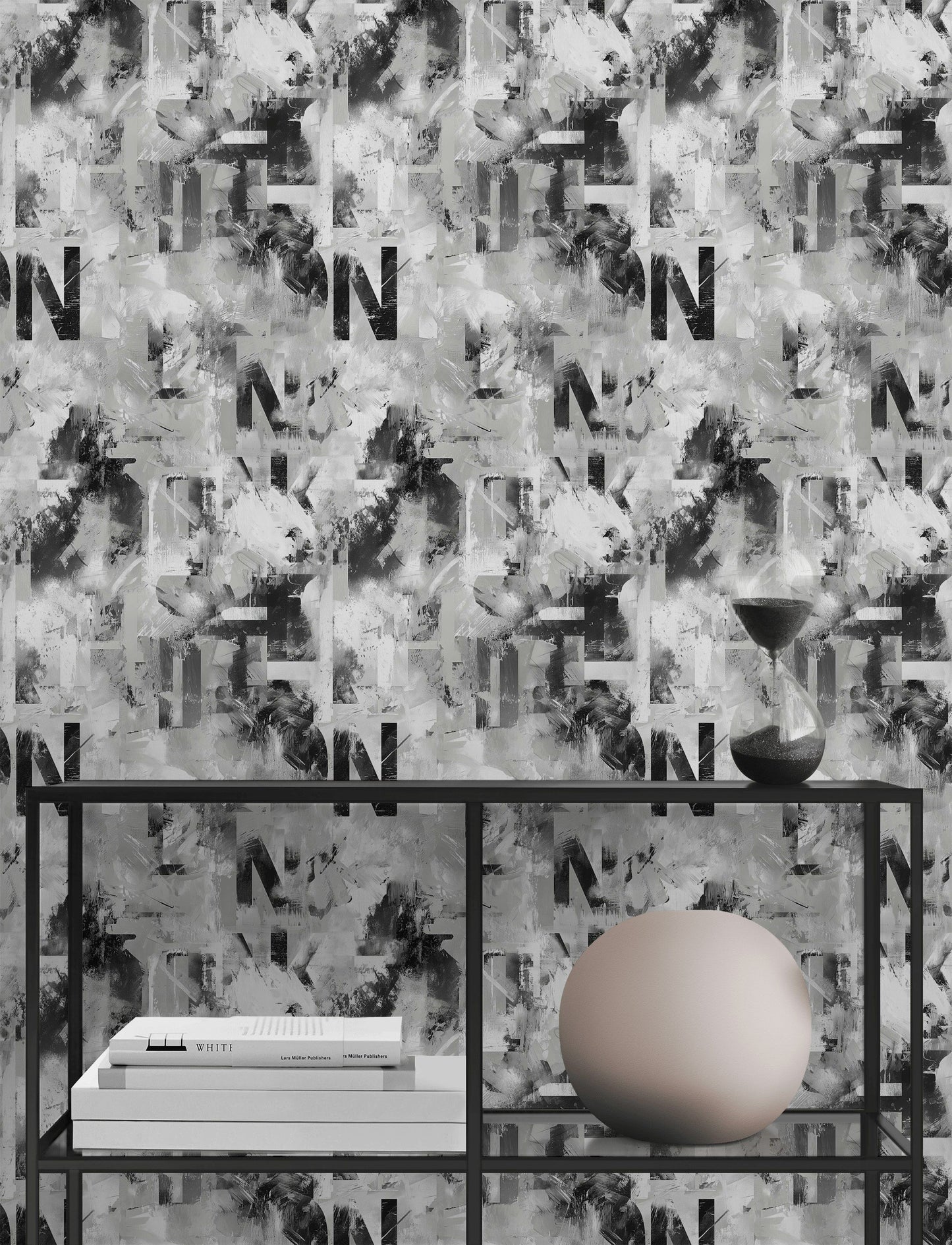 Abstract Black And White Wallpaper Modern Art Wall Mural