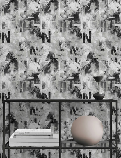 Monochrome Abstract Brushstroke Wallpaper