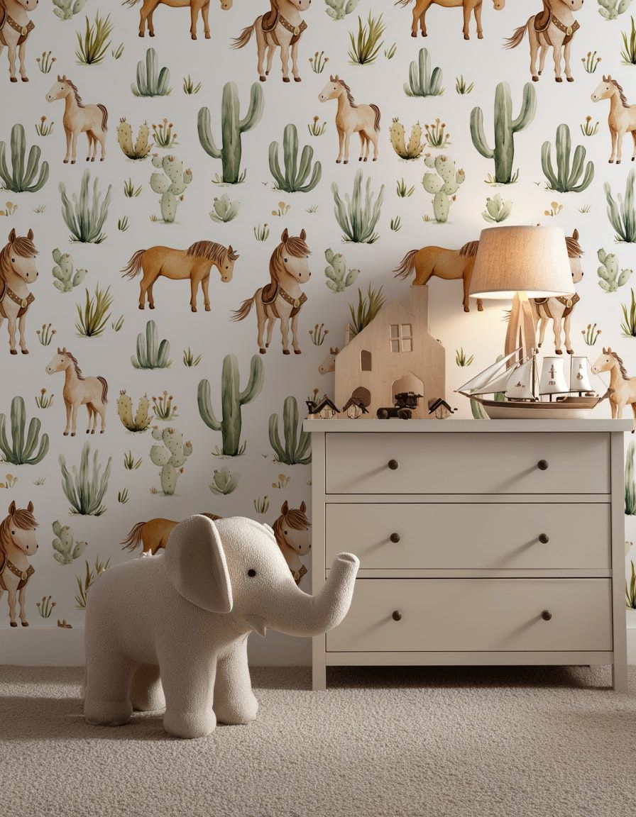 Wild West Horses Wallpaper Desert Western Wall Mural