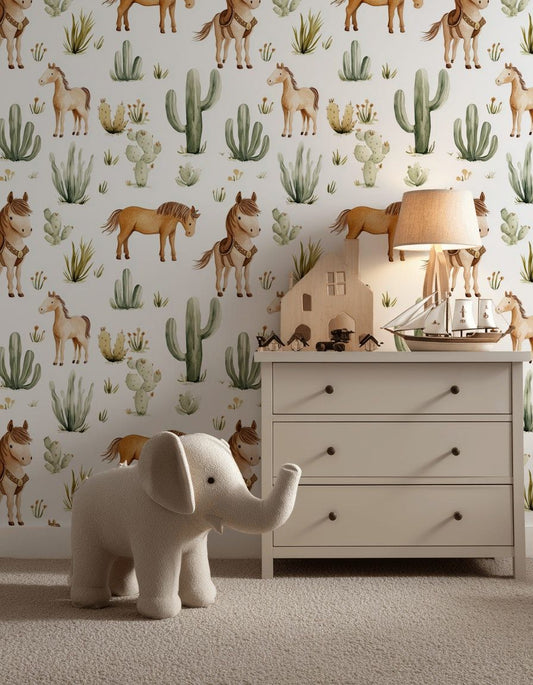 Wild West Horses Wallpaper Desert Western Wall Mural