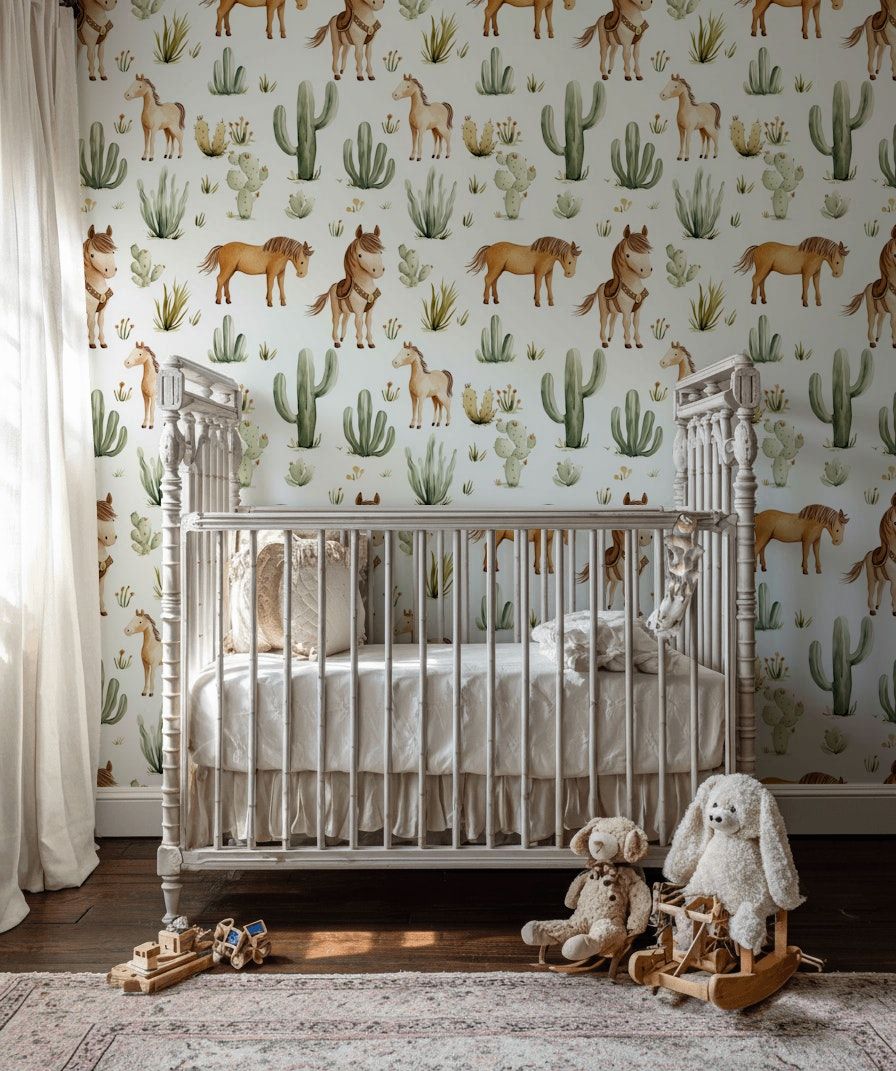 Wild West Horses Wallpaper Desert Western Wall Mural