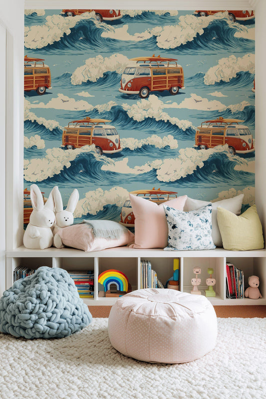 Surf Van Wallpaper Retro Wall Mural
