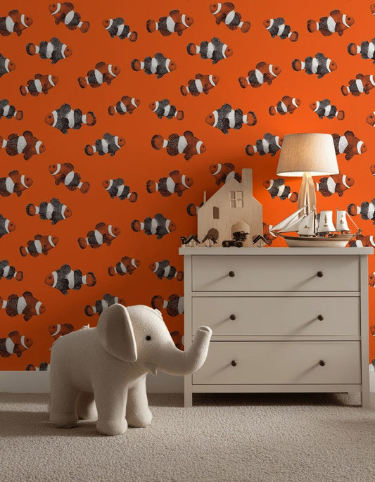 Clownfish Wallpaper Orange Sea Life Ocean Wall Mural