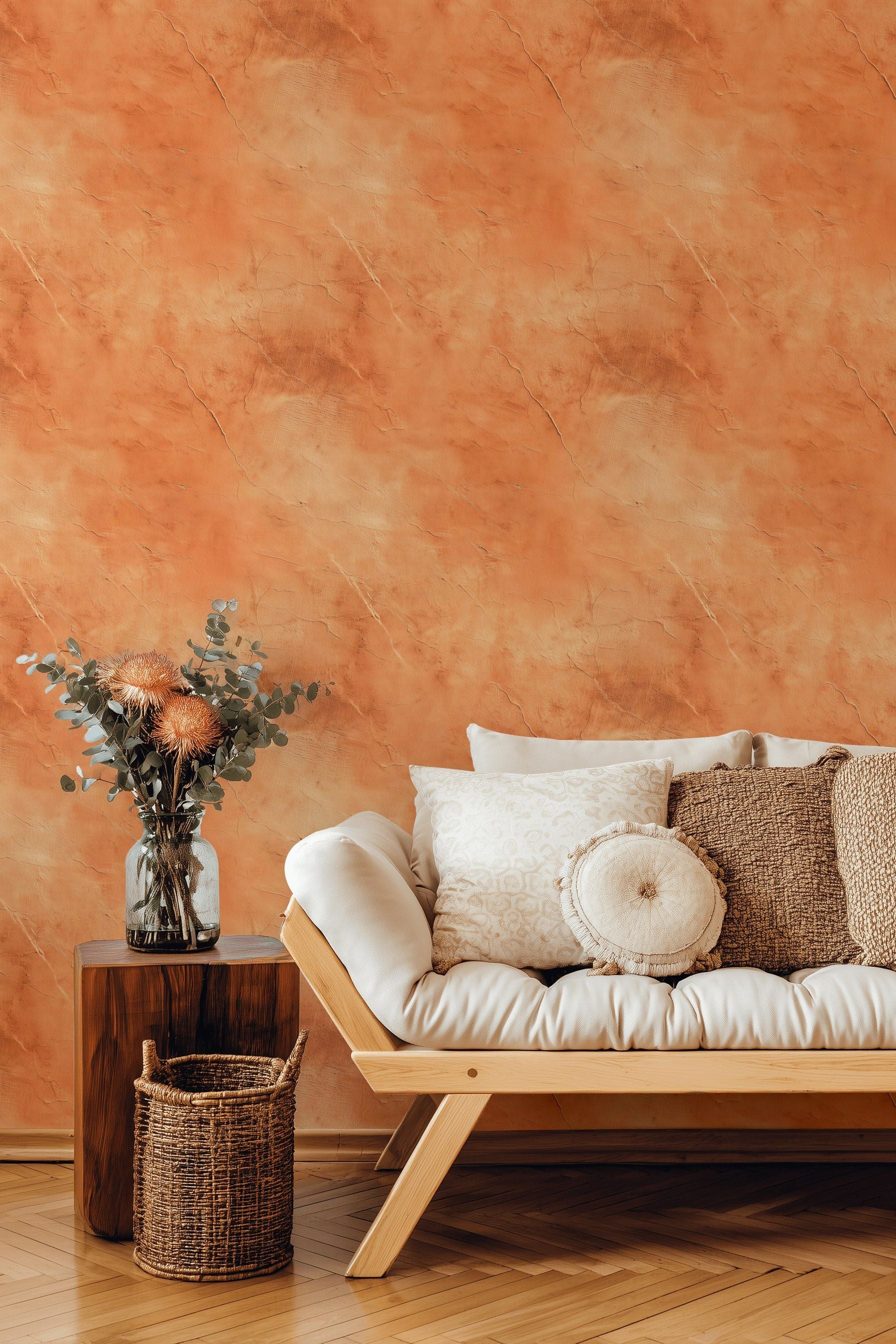 Terracotta Rustic Abstract Texture Wallpaper
