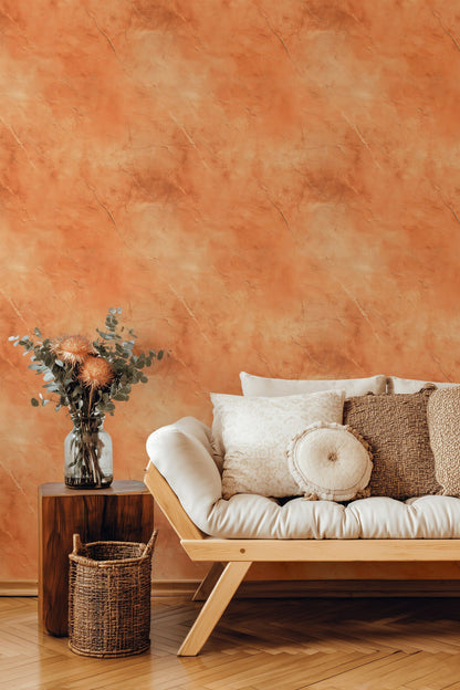 Terracotta Rustic Abstract Texture Wallpaper