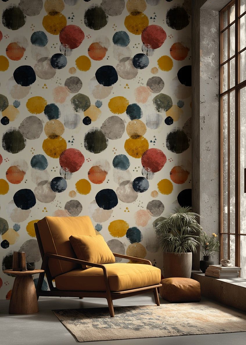 Abstract Circle Pattern Wallpaper Modern Geometric Wall Mural