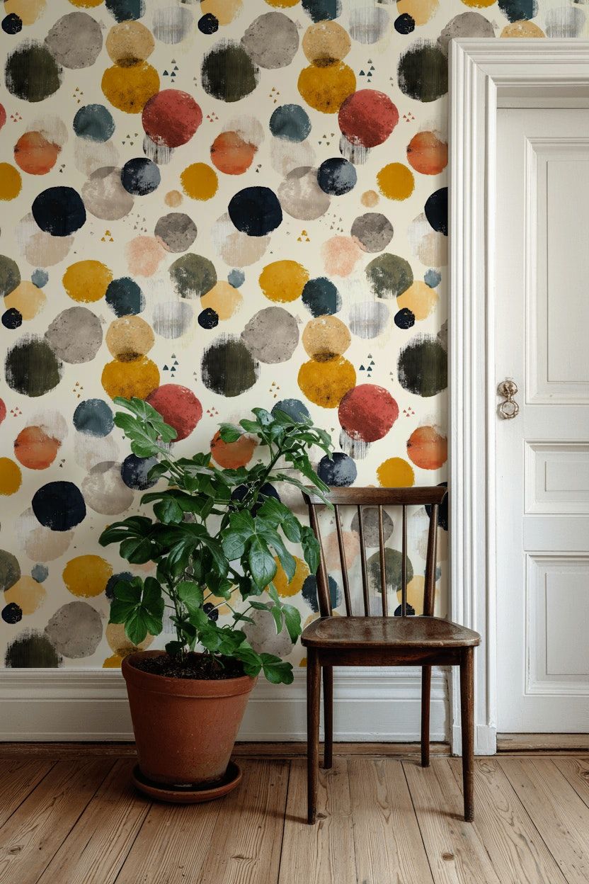 Abstract Circle Pattern Wallpaper Modern Geometric Wall Mural