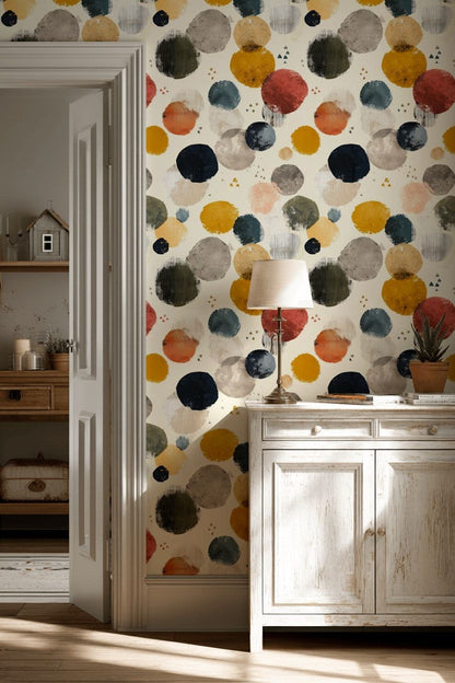 Multicolor Abstract Circular Pattern Wallpaper