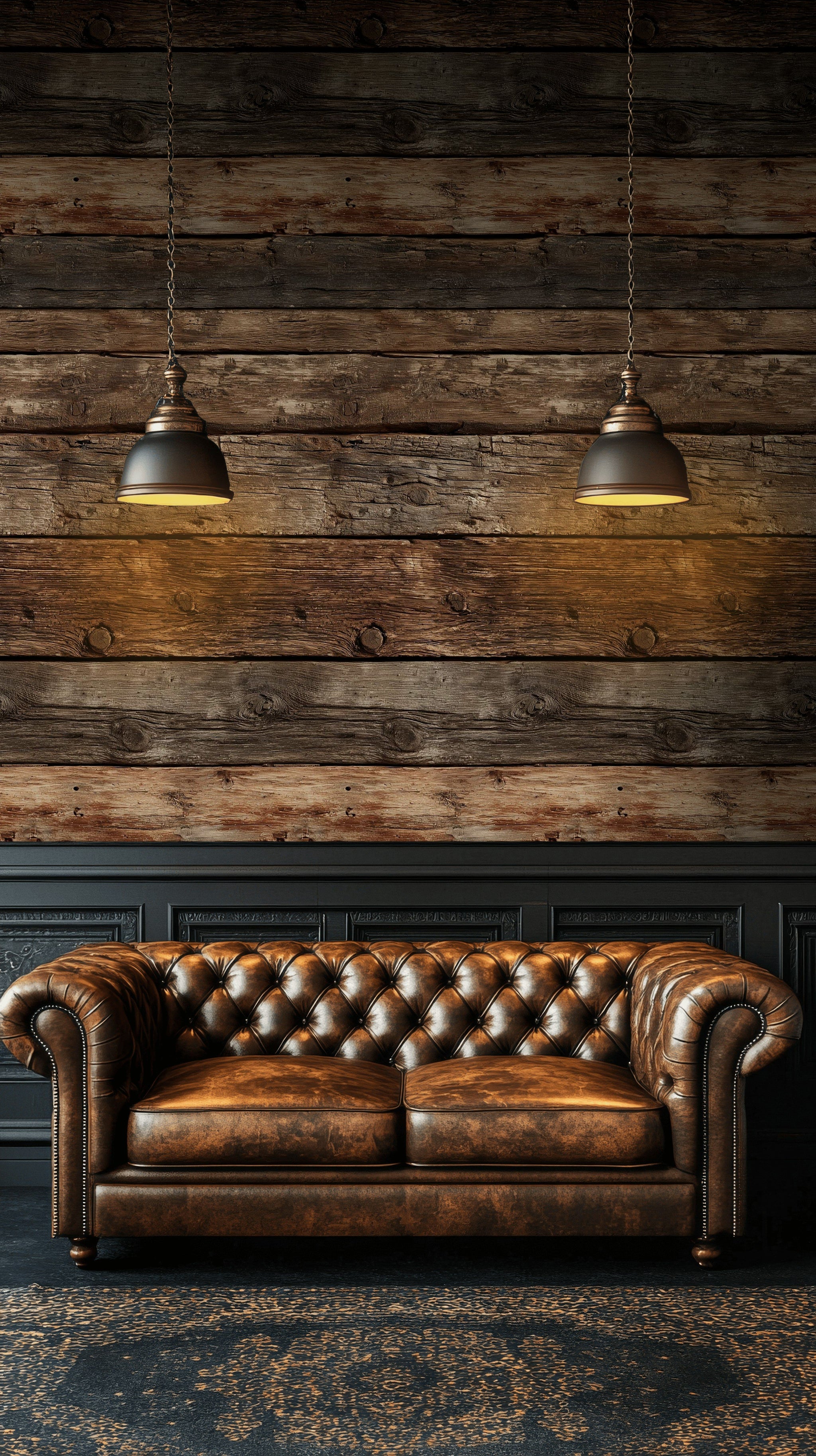 Rustic Brown Weathered Wood Plank Wallpaper