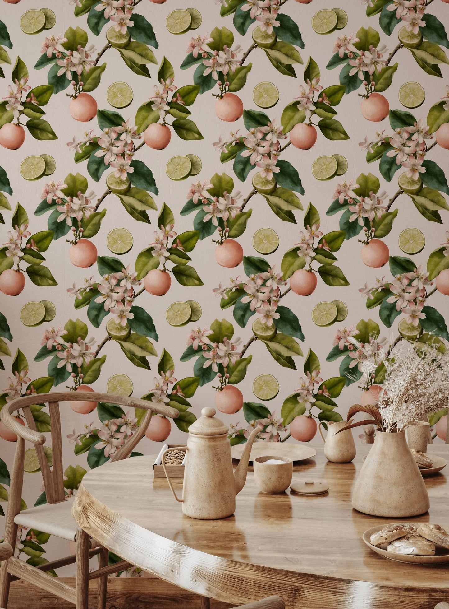 Citrus Blossom Wallpaper Botanical Fruit Floral Wall Mural