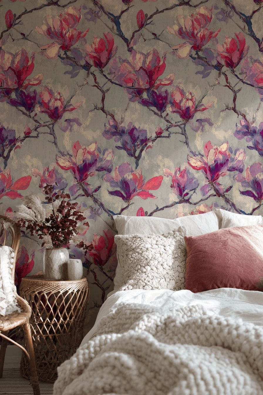 Magnolia Blossom Wallpaper Botanical Wall Mural