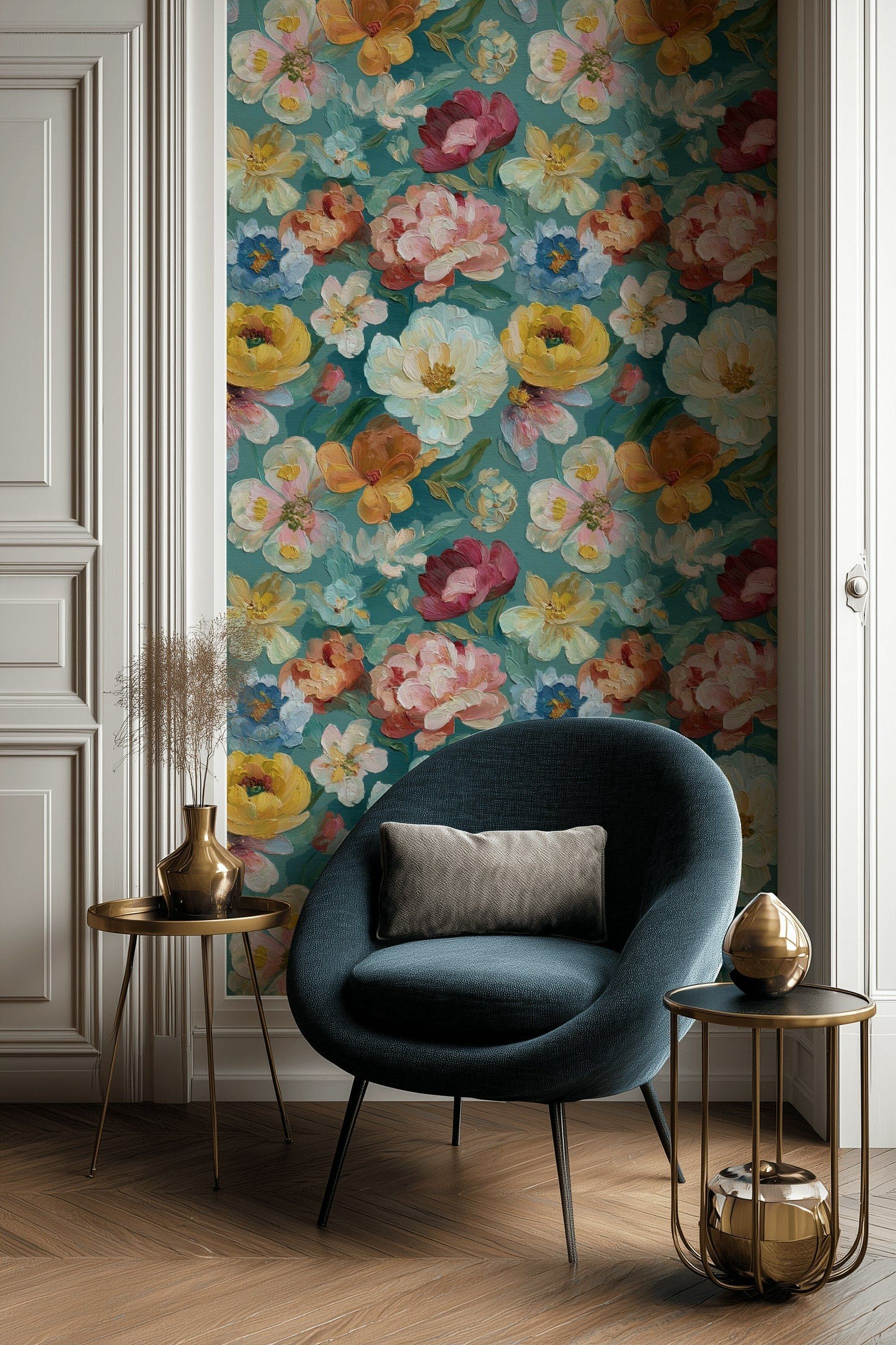 Oil Painting Floral Wallpaper Colorful Wall Mural