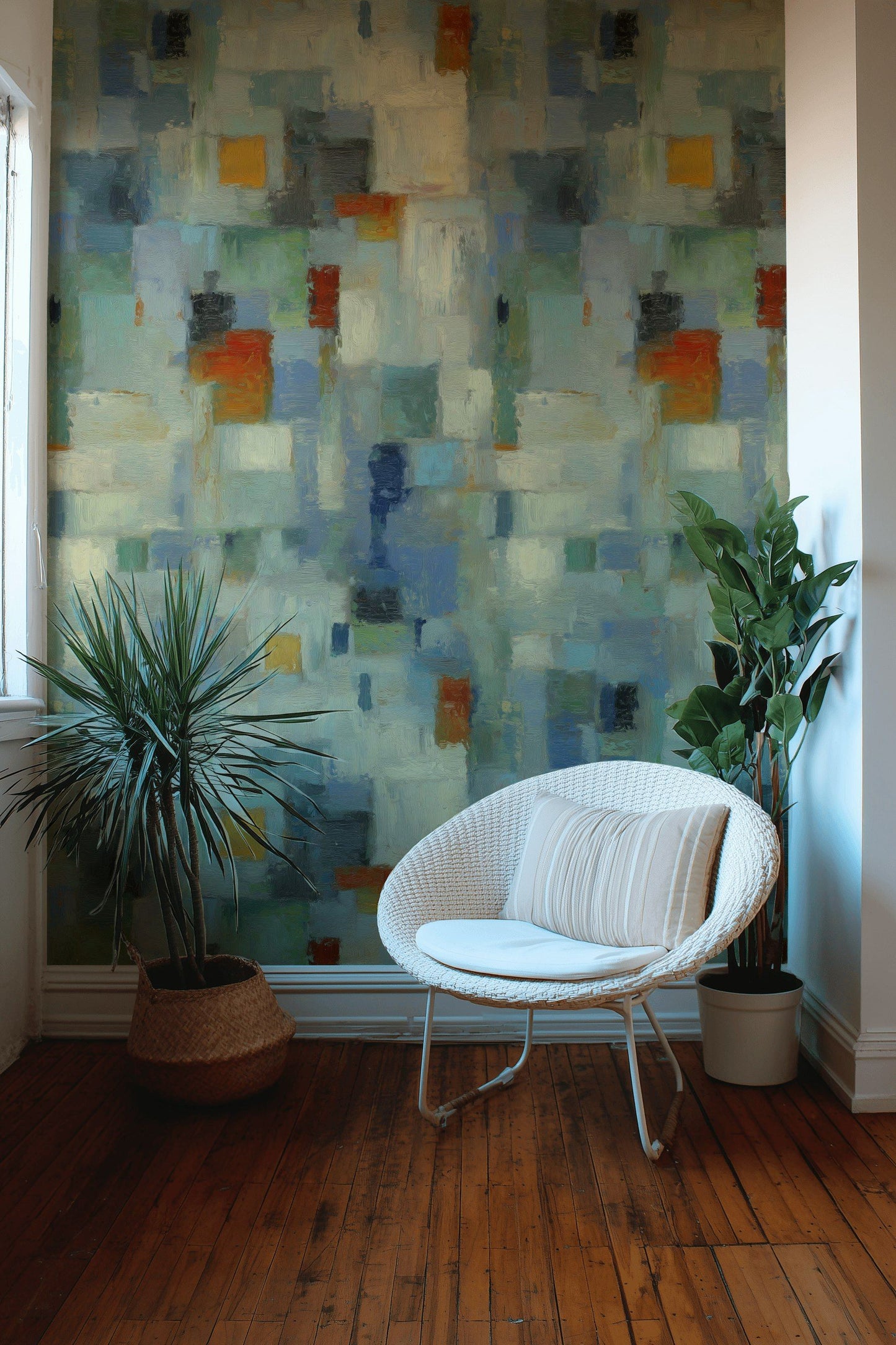 Abstract Geometric Wallpaper Oil Texture Modern Art Wall Mural