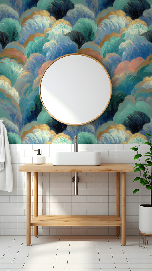 Abstract Wave Texture Wallpaper Artistic Wall Mural