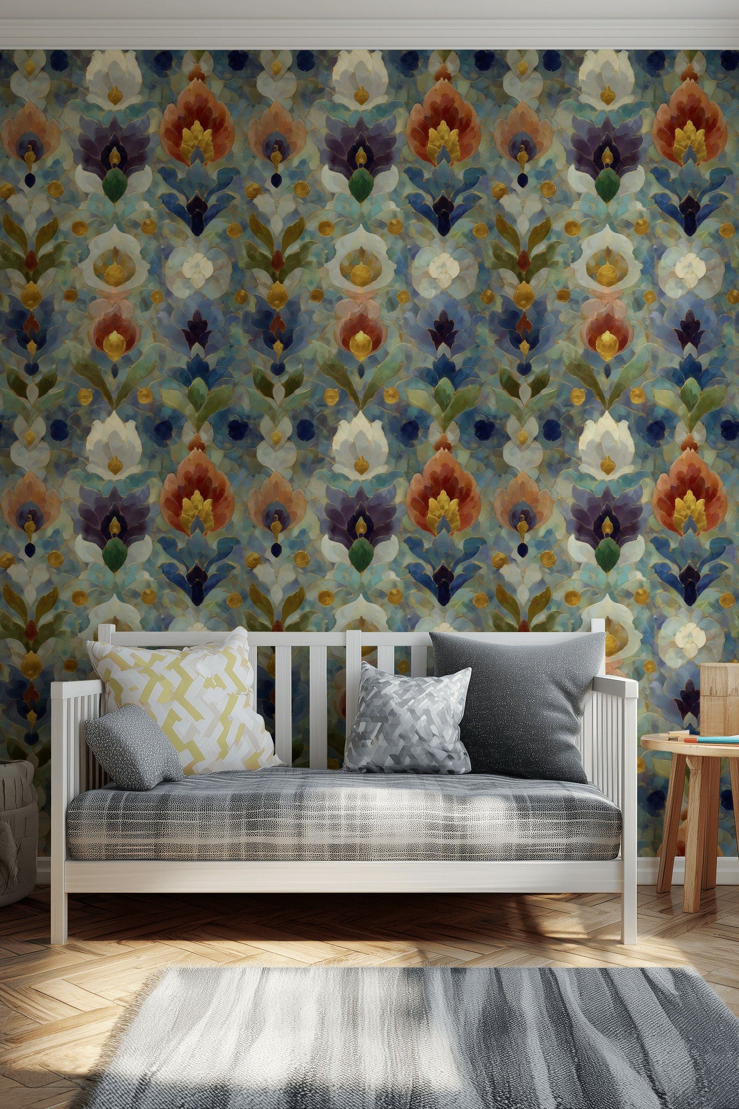 Colorful Abstract Floral Wallpaper Artistic Wall Mural